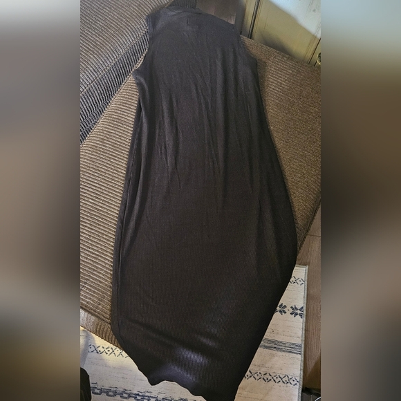 GAP Ribbed Black Maxi Dress Lg - Picture 3 of 3